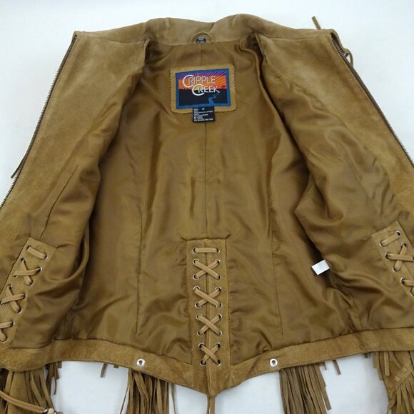 Ripple Creek Women's Tan Leather Fringe Jacket - Picture 6 of 12